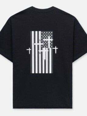 RTA OVERSIZED ELIAN DOUBLE LAYERED TEE BLACK FLAG